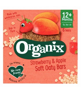 ORGANIX - BATOANE ECOLOGICE (BIO) DIN OVAZ INTEGRAL CU CAPSUNI SI MERE 6X23G, 12luni+