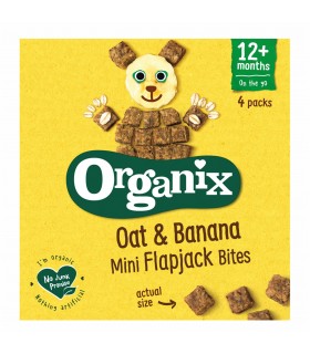 ORGANIX - FLAPJACK - CUBULETE ECOLOGICE (BIO) MOI DIN OVAZ INTEGRAL SI BANANE, 4X20G,  12luni+