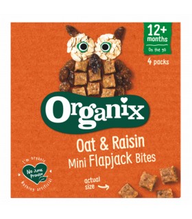 ORGANIX - FLAPJACK - CUBULETE ECOLOGICE (BIO) MOI DIN OVAZ INTEGRAL SI STAFIDE, 4X20G, 12luni+