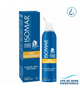 ISOMAR - Spray nazal cu efect decongestionant cu apa de mare hipertonica, 50ml, 12+