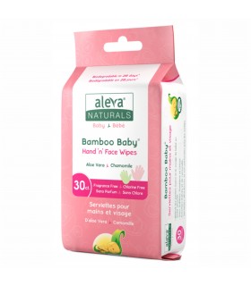 ALEVA NATURALS SERVETELE UMEDE DIN FIBRE DE BAMBUS PENTRU MAINI SI FATA, 30 BUC