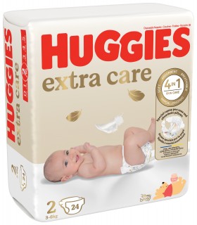 HUGGIES - EXTRA CARE 2 (3-6KG), 24buc