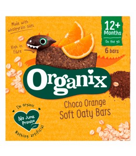 ORGANIX - BATOANE ECOLOGICE (BIO) ”CHOCO ORANGE” DIN OVAZ INTEGRAL CU CACAO  6X23G, 12luni+