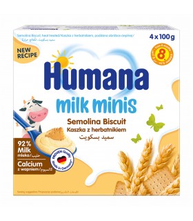 Humana Milk minis - Gris cu biscuiti 4x100g, 8luni+