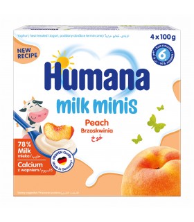 Humana Milk minis - Iaurt cu piersici 4x100g, 6luni+