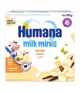 Humana Milk minis - Budinca cu vanilie, 4x100g, 10luni+