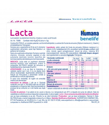 Humana LACTA - SUPLIMENT ALIMENTAR PENTRU FEMEILE CARE ALĂPTEAZĂ