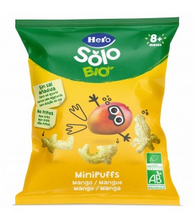 Hero Solo - Snack Minipuffs din cereale cu mango, ECO, 18g, 8luni+