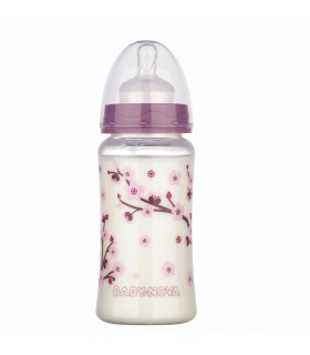 Baby Nova - Biberon PP, cu gat larg si tetine sistem anticolici, 300ml