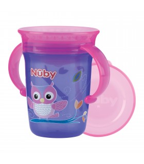 Nuby - Wonder Cup 360 decorat cu manere, 240ml, 6luni+