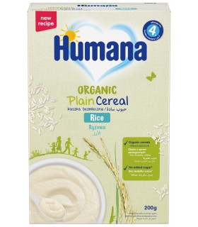 Humana BIO Cereale orez fără lapte, 200g, 4luni+