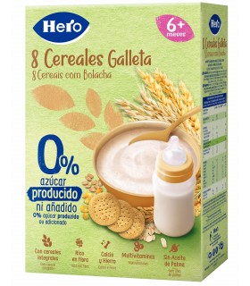 HERO BABY - 8 CEREALE CU BISCUITI, 340G, 6luni+