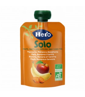 HERO SOLO - GUSTARE MAR, BANANA SI MORCOV, ECO, 100G, 4luni+