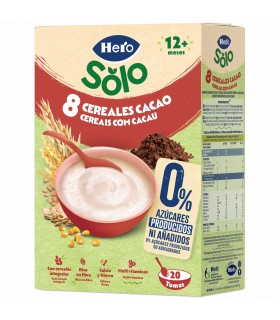 HERO BABY - 8 CEREALE CU CACAO, 340G, 12luni+