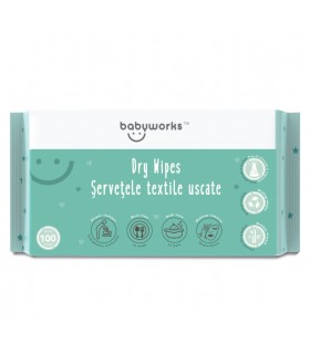 Baby Works Servetele textile uscate 100% biodegradabile - 100