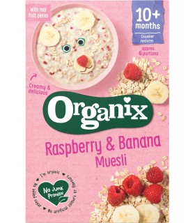 ORGANIX — MUSLI  ECOLOGIC (BIO) CU ZMEURA SI BANANE, 200G, 10luni+