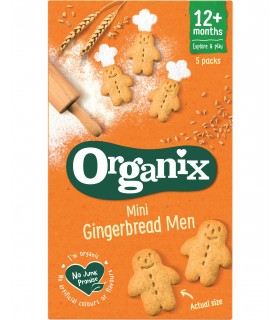 ORGANIX - MINI BISCUITI ECOLOGICI (BIO) CU GHIMBIR, 5X20G, 12+