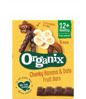 ORGANIX - BATOANE ECOLOGICE (BIO) DIN CURMALE SI BANANE 6X17G, 12luni+