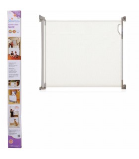 Dreambaby Poarta de siguranta retractabila alba 140 cm